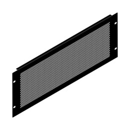 4U Black Perforated Flanged Rack Panel
