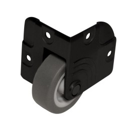 50mm Die-Cast Black Corner Castor with Grey Wheel