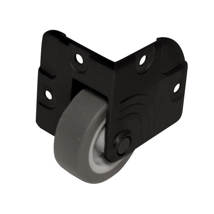 50mm Die-Cast Black Corner Castor with Grey Wheel