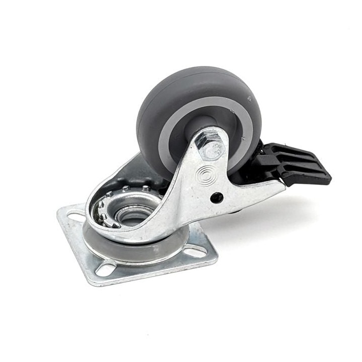 50mm Swivel Braked Castor with Grey Wheel