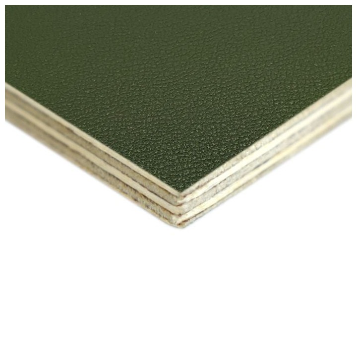 6.5mm High Quality Birch Wood Panels with Army Textured PVC Laminate and Black Backing