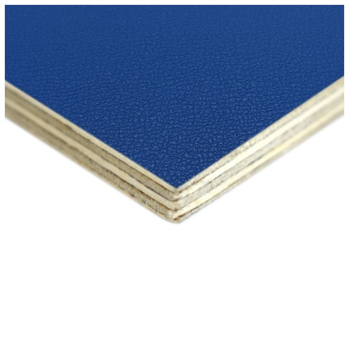 6.5mm High Quality Birch Wood Panels with Blue Textured PVC Laminate and Black Backing