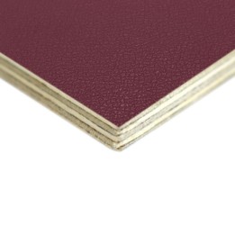 6.5mm High Quality Birch Wood Panels with Bordeaux Textured PVC Laminate and Black Backing