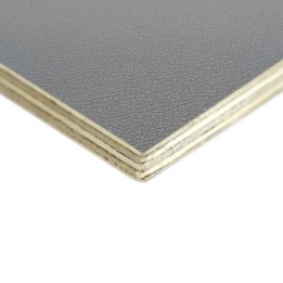 6.5mm High Quality Birch Wood Panels with Light Grey Textured PVC Laminate and Black Backing