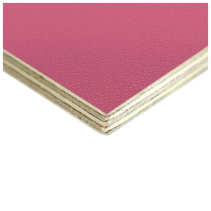 6.5mm High Quality Birch Wood Panels with Pink Textured PVC Laminate and Black Backing