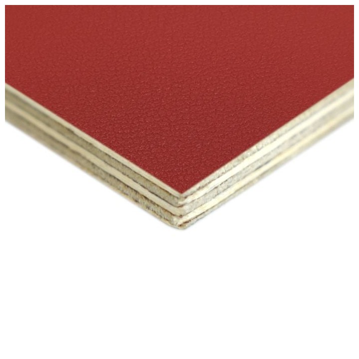 6.5mm High Quality Birch Wood Panels with Red Textured PVC Laminate