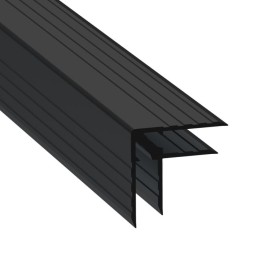 6.8mm Black Double Angle Extrusion with 30mm Legs - 2m Long