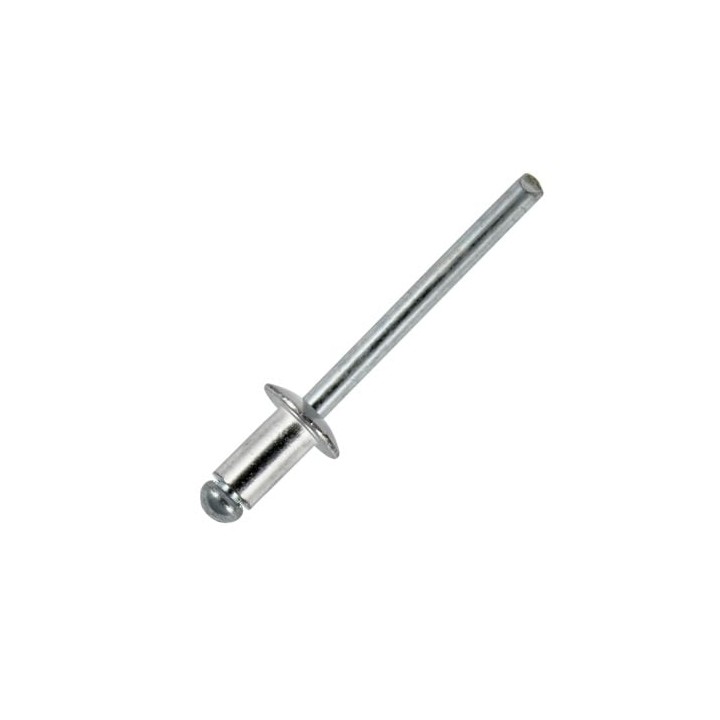 6mm Long Plain Rivets with Aluminium Body and Steel Mandrel