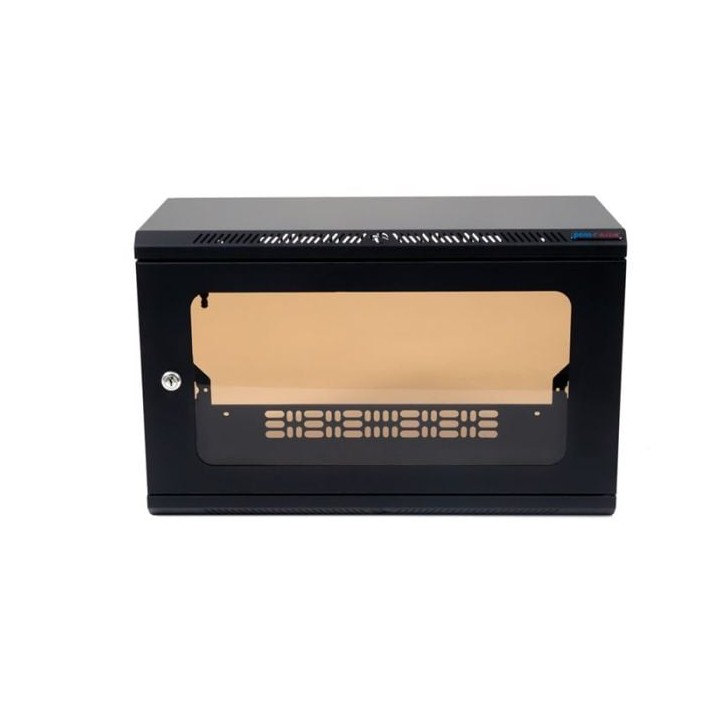 6U Shallow Wall Mount Rack with Removable Outer Shell and M6 Rails