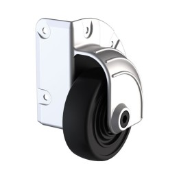 75mm Heavy Duty Zinc Outrigger Corner Castor with Black Wheel