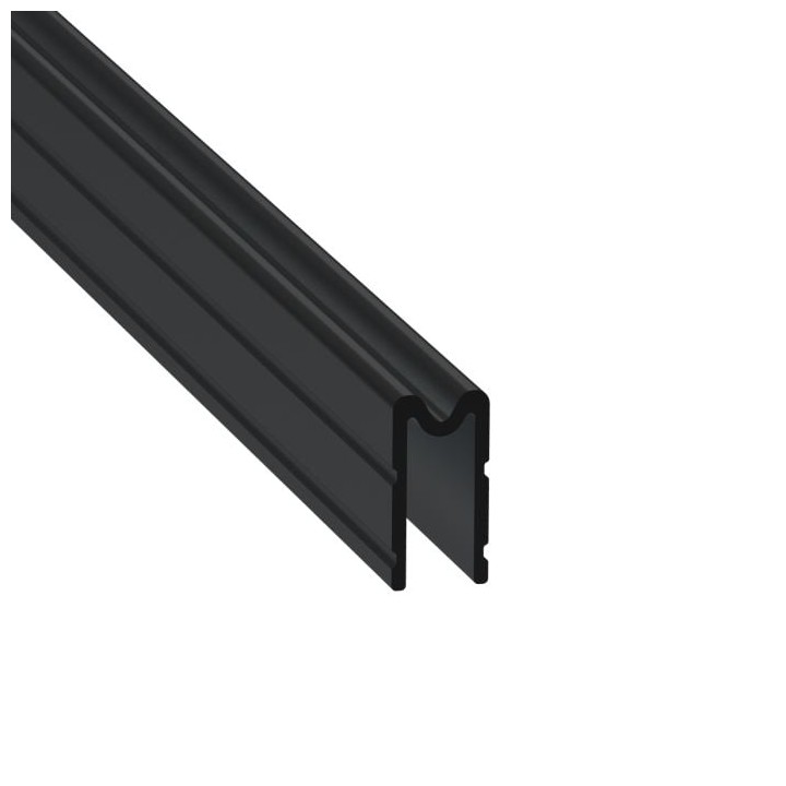 7mm Black Groove Extrusion Mates with EG-0310S/1-2M Tongue Extrusion - 2m Long