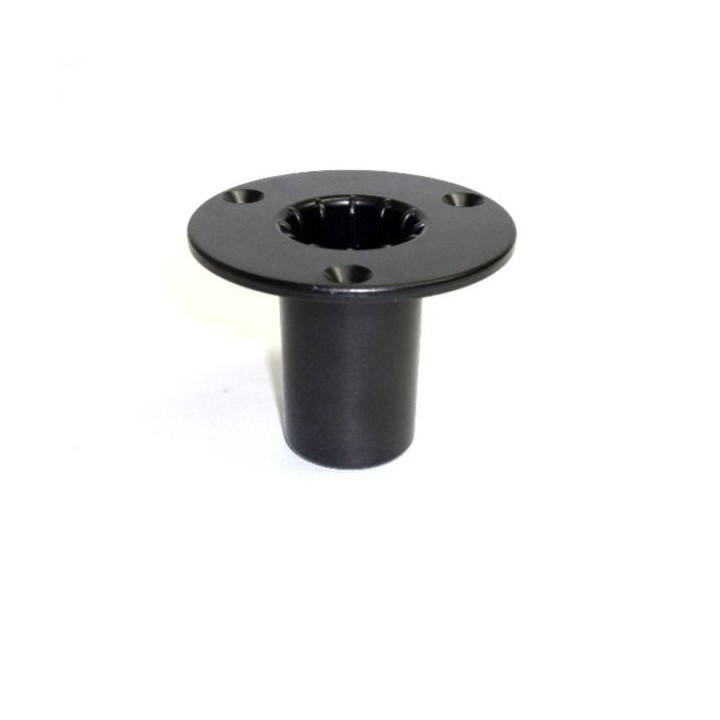 80mm High Black Die-Cast Zinc Top Hat for 35mm Poles
