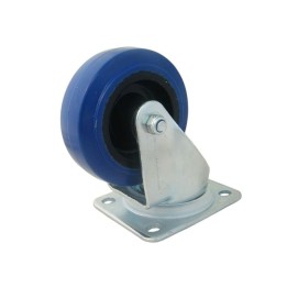 80mm Swivel Castor with Rubber Blue Wheel