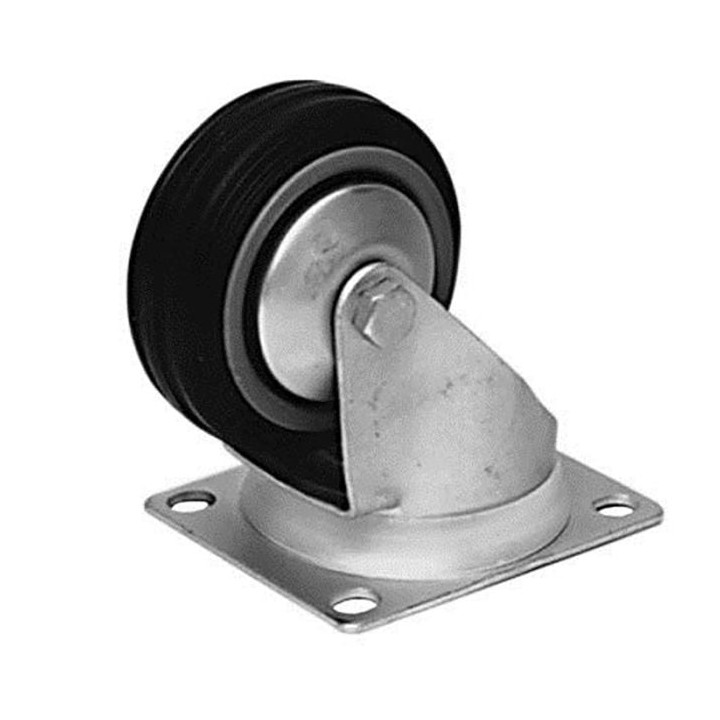 80mm Swivel Castor with Rubber Black Wheel