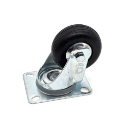 80mm Swivel Castor with Black Rubber Wheel