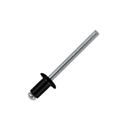 8mm Long Grooved Black Rivets with Aluminium Body and Steel Mandrel