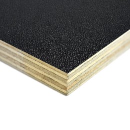 9mm High Quality Birch Wood Panels with Black Textured PVC Laminate and Black Backing