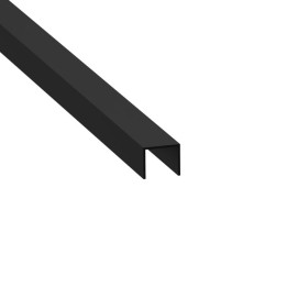 9mm Black Plastic Capping Section with 9.3mm Legs - 2m Long