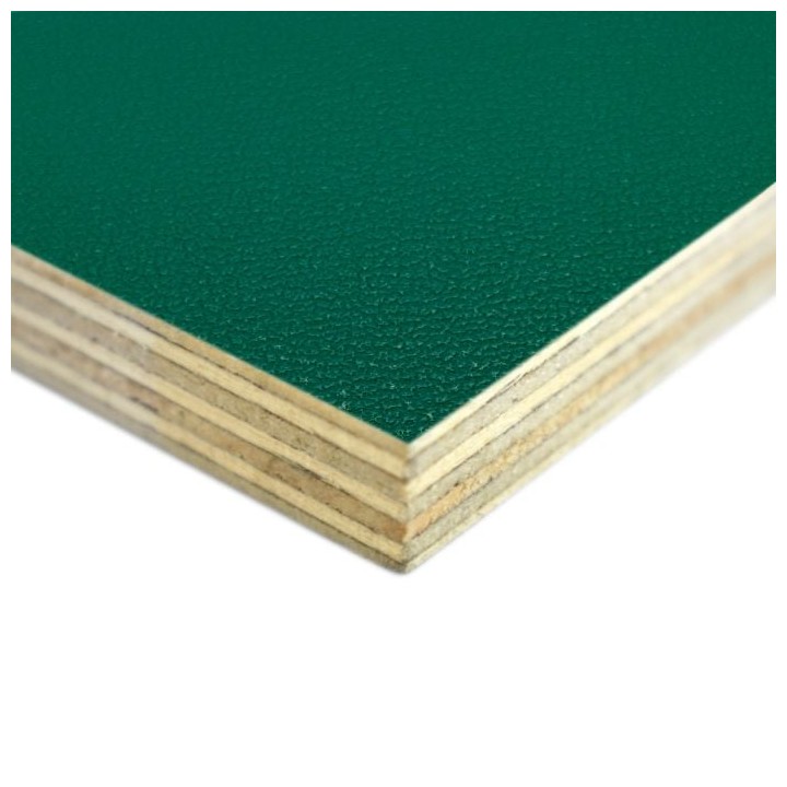 9mm High Quality Birch Wood Panels with Mint Green Textured PVC Laminate and Black Backing