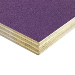 9mm High Quality Birch Wood Panels with Purple Textured PVC Laminate and Black Backing