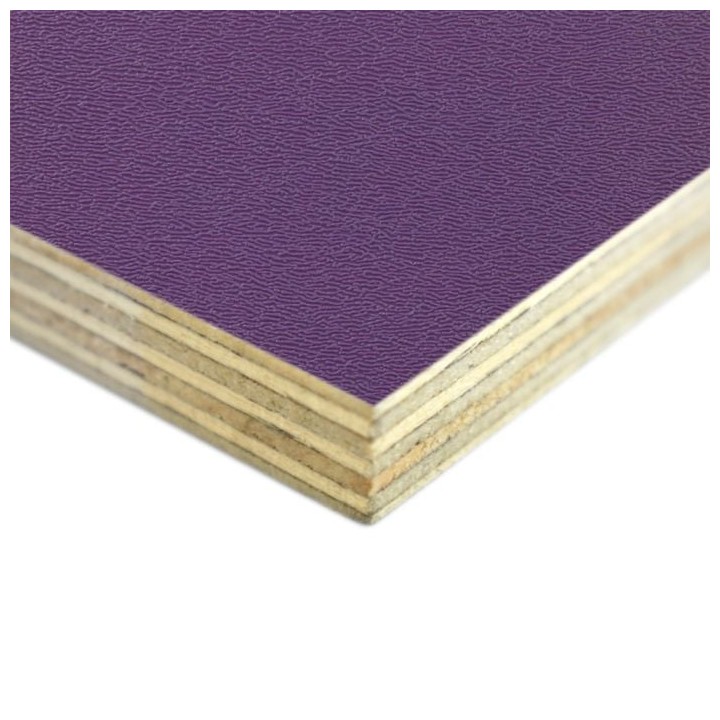 9mm High Quality Birch Wood Panels with Purple Textured PVC Laminate and Black Backing