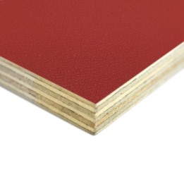 9mm High Quality Birch Wood Panels with Red Textured PVC Laminate