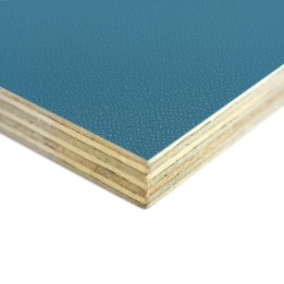 9mm High Quality Birch Wood Panels with Turquoise Textured PVC Laminate and Black Backing