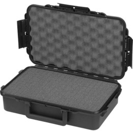Black, cubed foam, INT 316x195xH81(16+65)mm, EXT 350x230xH86mm, 0,58kg, 4,99L
