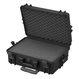 Black, cubed foams, INT 500x350xH194(58+136)mm, EXT 555x445xH258mm, 5,54kg, 33,95L