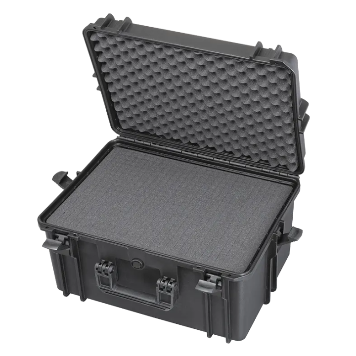 Black, cubed foams, INT 500x350xH280(58+222)mm, EXT 555x428xH306mm, 5,84kg, 49L