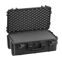 Black, cubed foams, INT 520x290xH200(45+155)mm, EXT 574x361xH225mm, 4,06kg, 4,02L