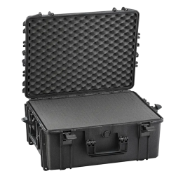 Black, cubed foams, INT 538x405xH245(50+195)mm, EXT 594x473xH270mm, 6,14kg, 53,38L