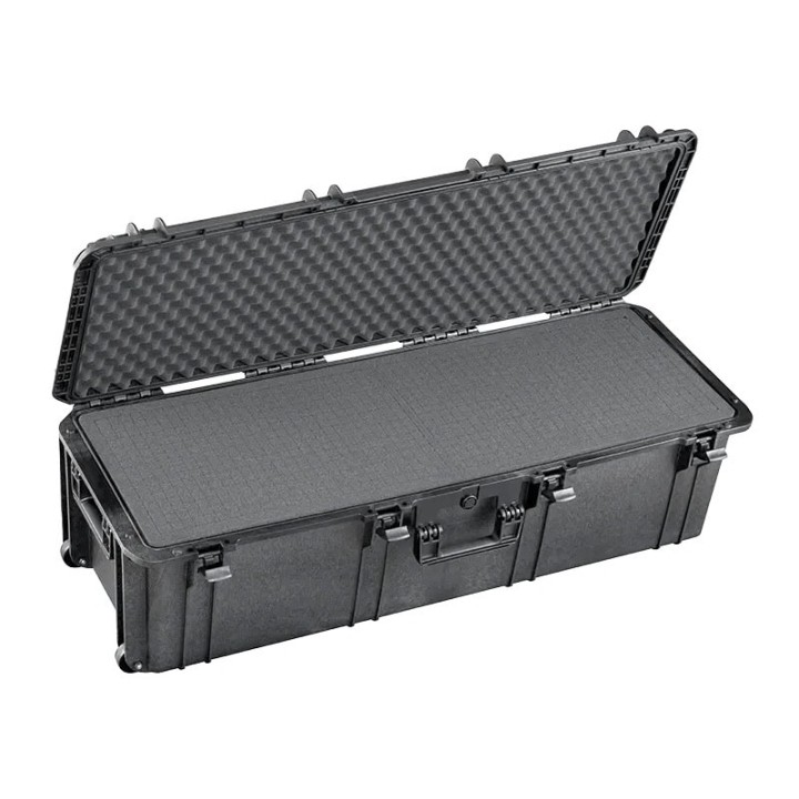 Black, cubed foam, INT 1100x370xH330(45+285)mm, EXT 1177x450xH348mm, 13,3kg, 130L