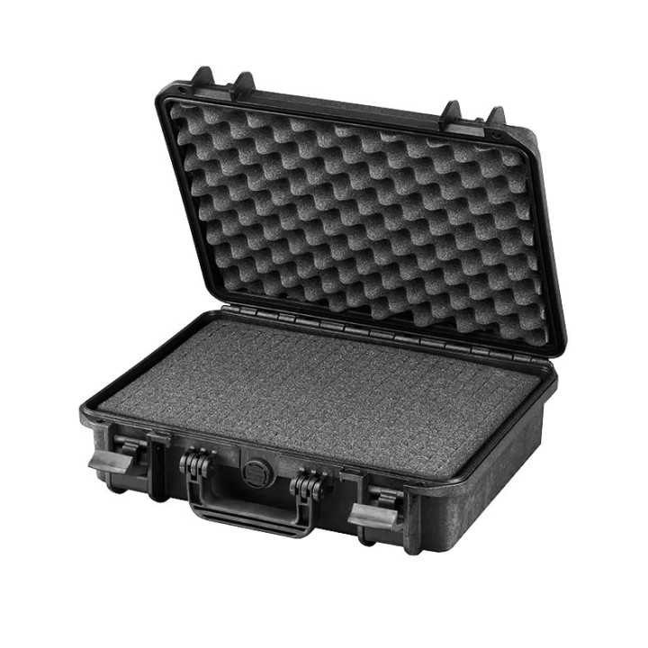 Black, High Density cubed foams, INT 380x270xH115(36+79)mm, EXT 414x345xH129mm, 11,8L