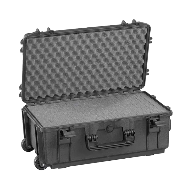 Black, cubed foams with trolley, INT 520x290xH200(45+155)mm, EXT 585x361xH238mm, 5,54kg, 4,02L