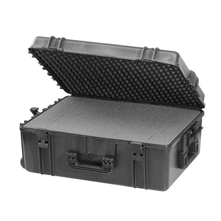 Black, cubed foams , INT 620x460xH250(60+190)mm, EXT 687x528xH276mm, 8,08kg, 71,3L