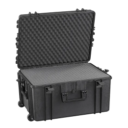 Black, cubed foams , INT 620x460xH340(60+280)mm, EXT 687x528xH366mm, 9,66kg, 96,96L