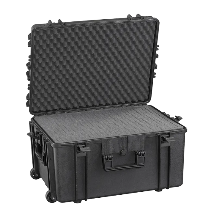 Black, cubed foams with trolley, INT 620x460xH340(60+280)mm, EXT 687x528xH376mm, 11,18kg, 96,96L