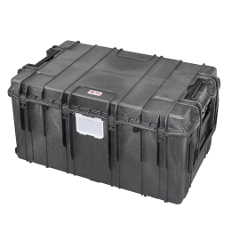 Black, empty with hinged lid, INT 1090 x 680 x H510, EXT 1178 x 780 x H584, 395L