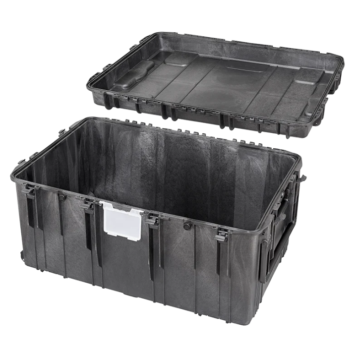 Black, empty with removable lid , INT 1090 x 680 x H510, EXT 1178 x 780 x H584, 395L