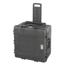 Black, empty with trolley, INT 615x615xH360(60+300)mm, EXT 680x675xH405mm, 12,3kg, 135L