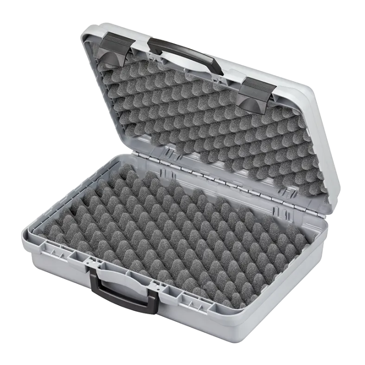 Black/ Gray metallic,  Polypropylene case mm. 482 x 375 x 160 with 2 egg foams