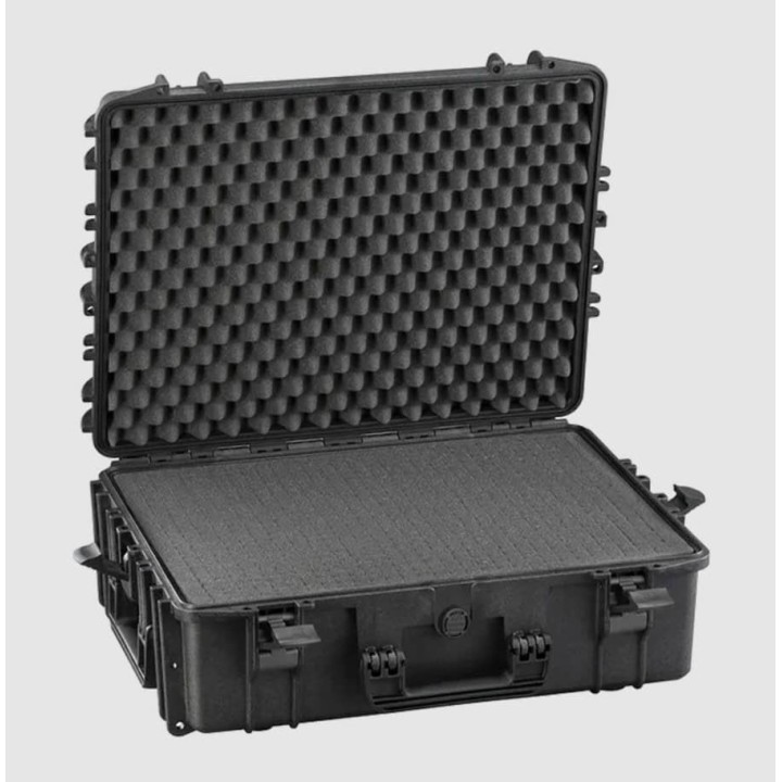 Black, High Density cubed foams, INT 538x405xH190(50+140)mm, EXT 594x473xH215mm, 41,4L