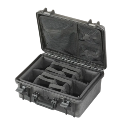 Black, padded dividers + document pouch with lid organizer, INT 380x270xH160(36+124)mm, EXT 414x345xH174mm, 3,36kg, 16,4L