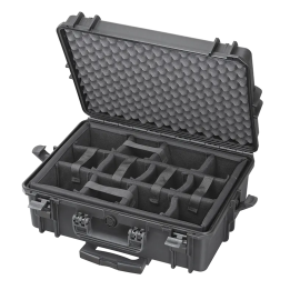 Black, padded dividers, INT 500x350xH194(58+136)mm, EXT 555x445xH258mm, 6,12kg, 33,95L