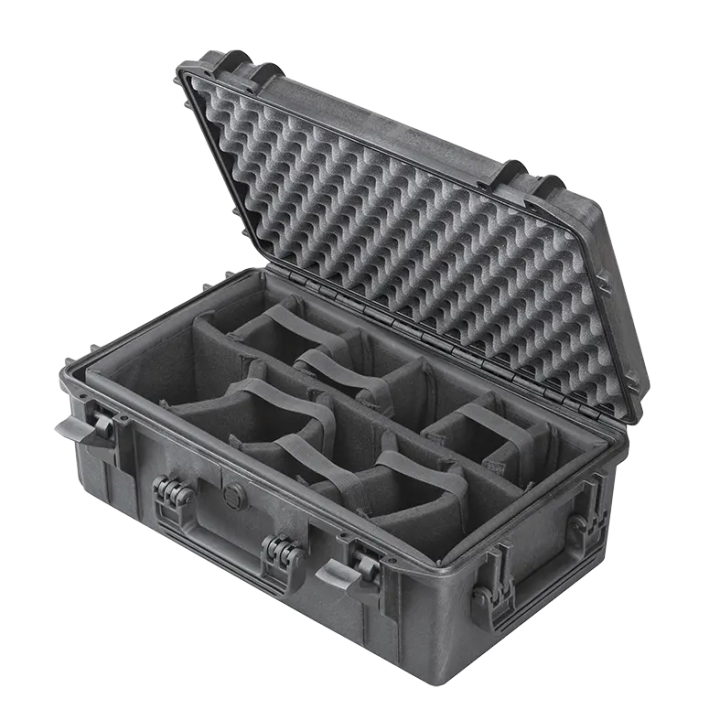 Black, padded dividers, INT 520x290xH200(45+155)mm, EXT 574x361xH225mm, 4,56kg, 4,02L