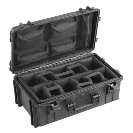 Black, padded dividers + lid organizer, INT 520x290xH200(45+155)mm, EXT 574x361xH225mm, 4,88kg, 4,02L