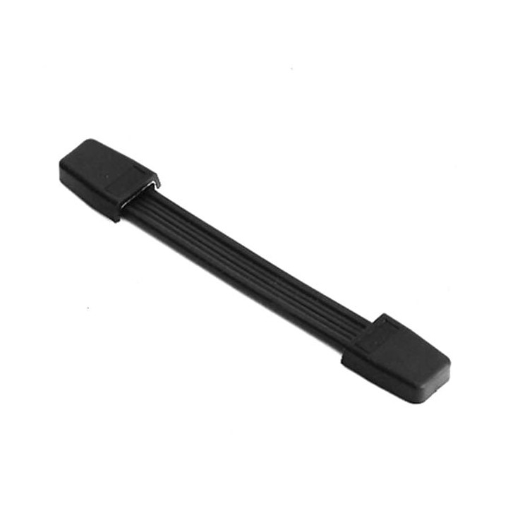 Black Strap Handle with Zinc Metal End Caps and Black Plastic Covers
