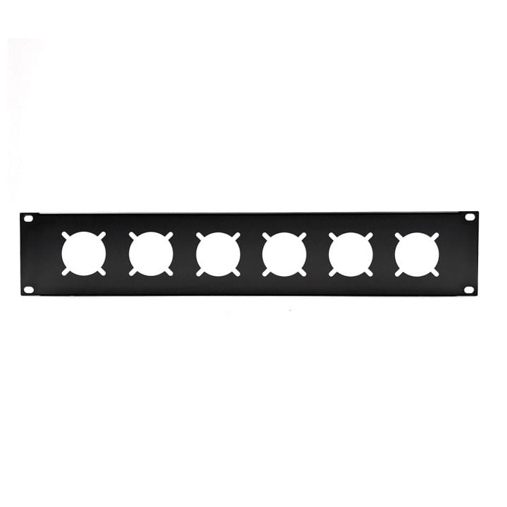 2U Rack Panels Punched for 6 x RG-7250 Schuko Sockets