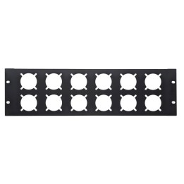 3U Rack Panels Punched for 12 x RG-7250 Schuko Sockets